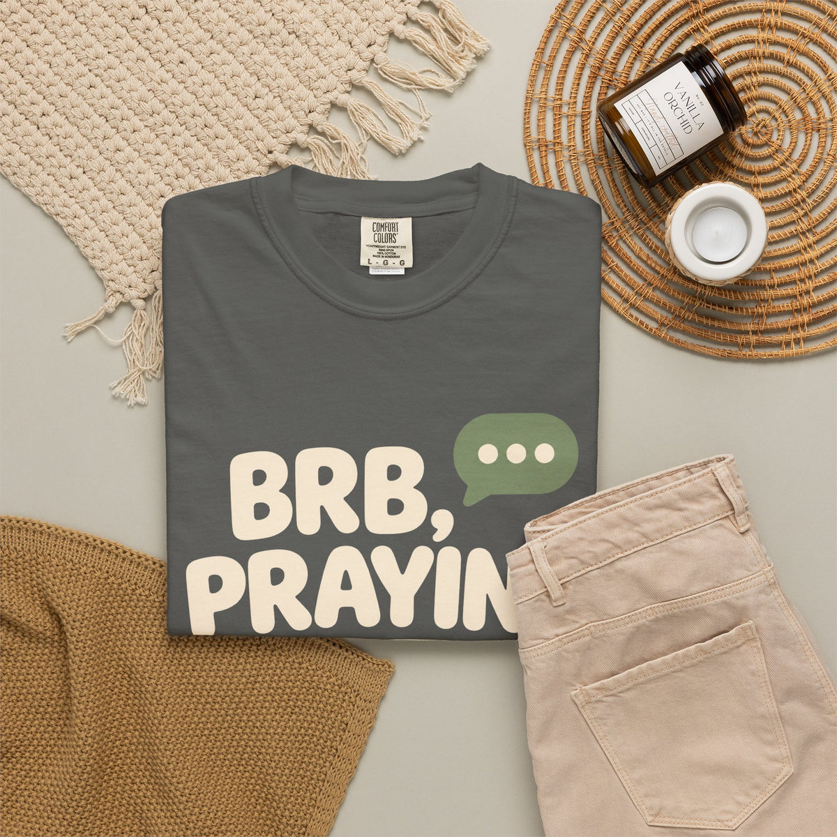 BRB, Praying T-Shirt — Christian Faith Graphic Tee (God Is Listening)