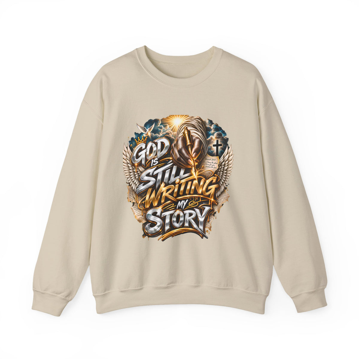Religious Sweatshirt — "God Is Still Writing My Story" Inspirational Crewneck