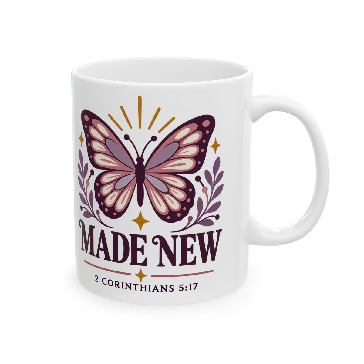 Forgiven Not Perfect Ceramic Mug — Inspirational Butterfly Coffee Cup (11oz, 15oz)