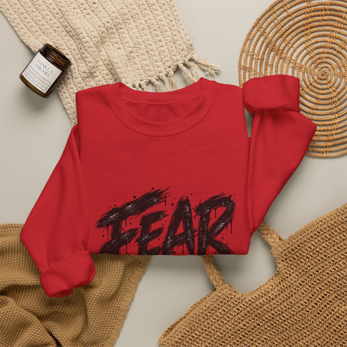 Fear Not Crewneck Sweatshirt — Bold Brushstroke Inspirational Pullover