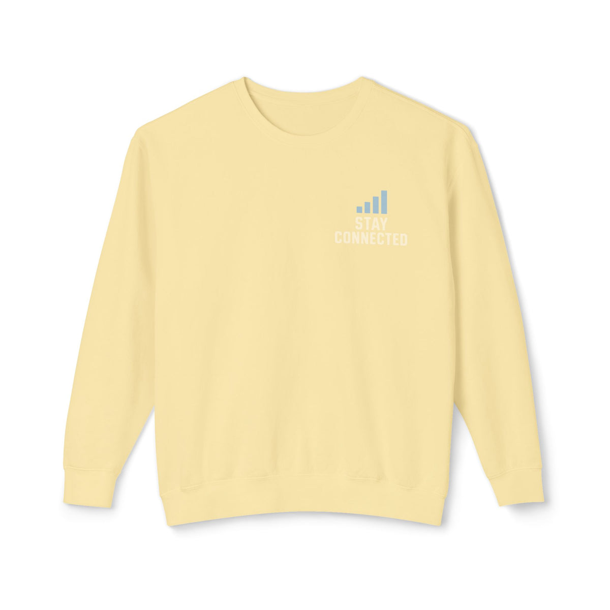 Faith Over Feed Crewneck Sweatshirt — "Stay Connected" Christian Graphic Crew