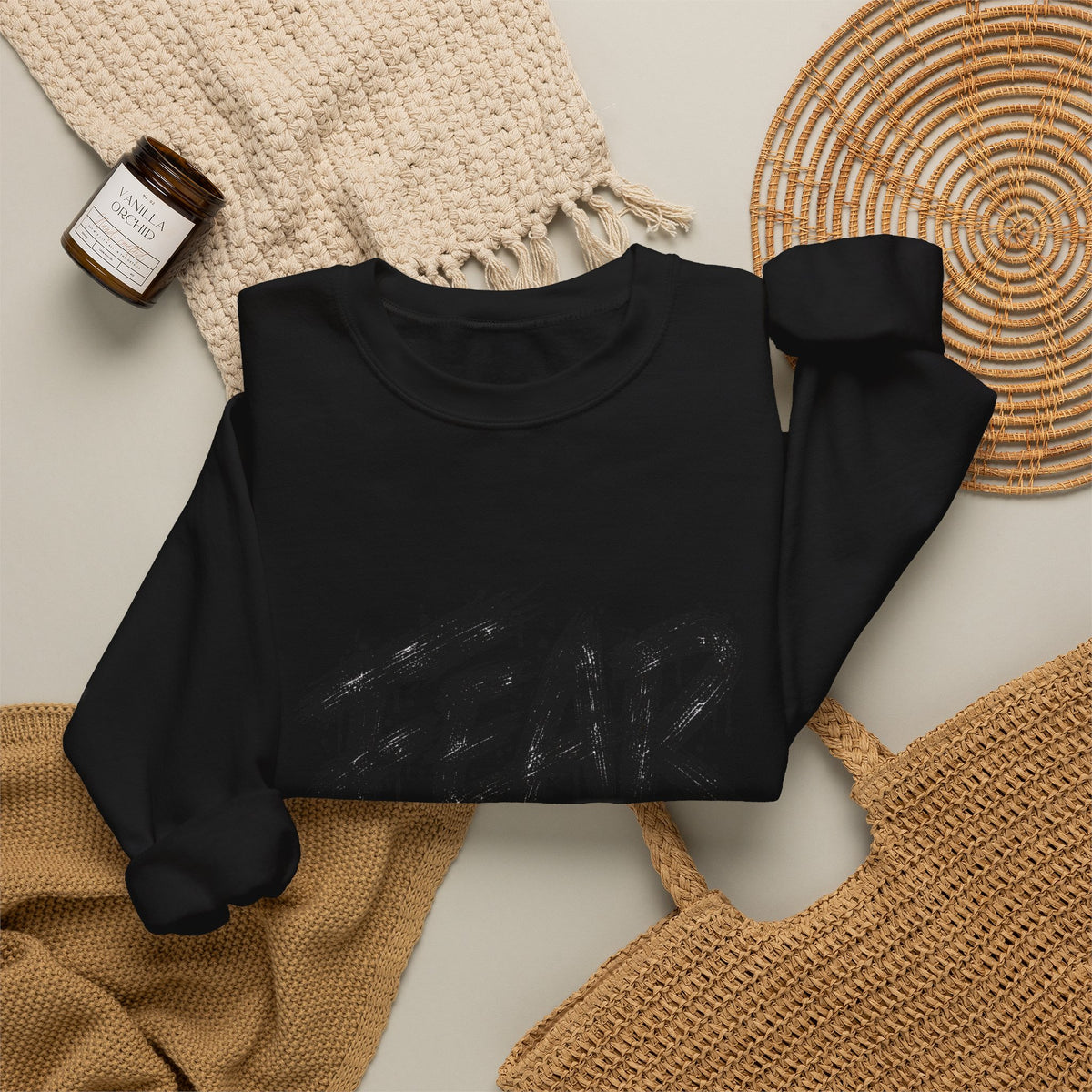 Fear Not Crewneck Sweatshirt — Bold Brushstroke Inspirational Pullover