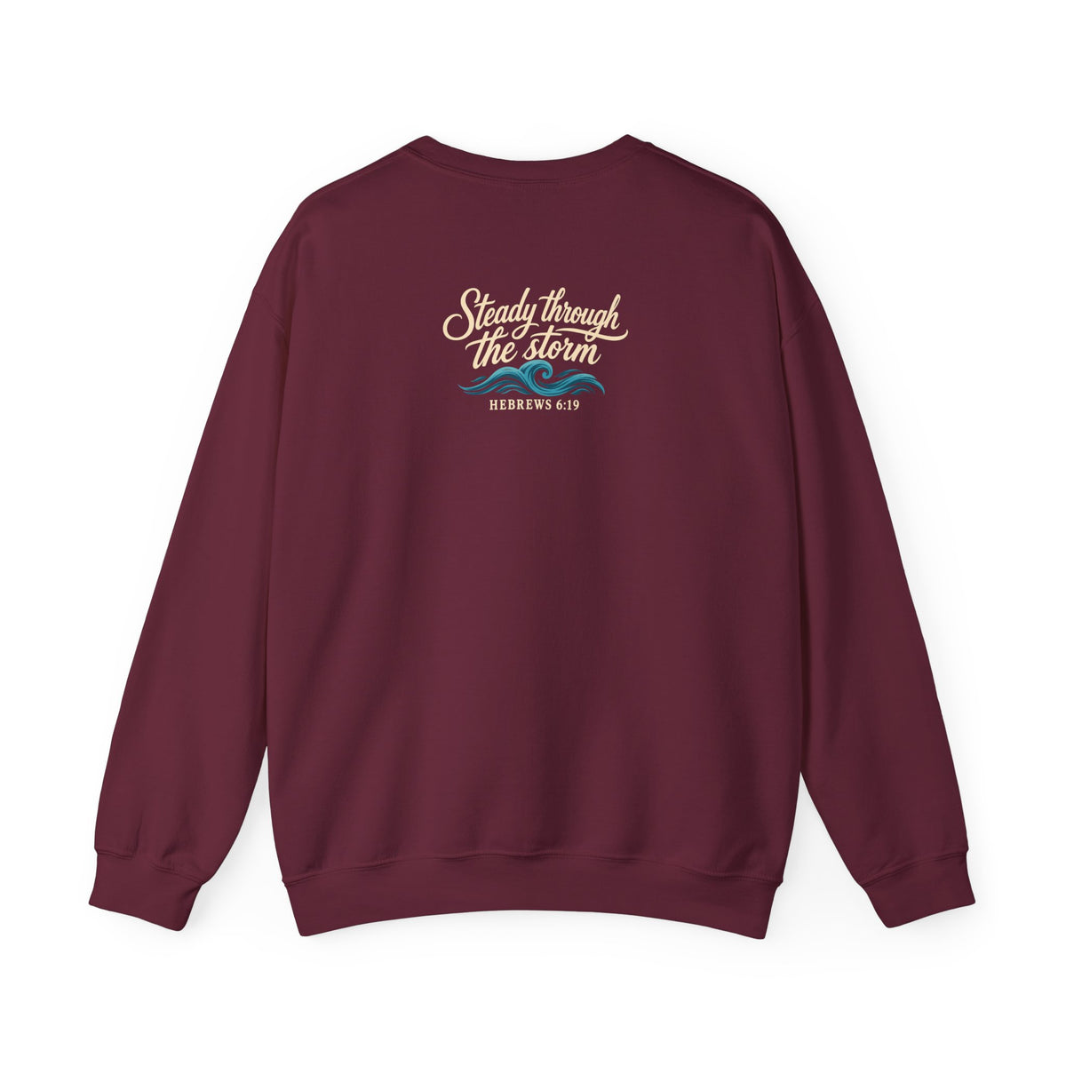Anchored in Hope Crewneck Sweatshirt — Nautical Anchor Christian Faith Design
