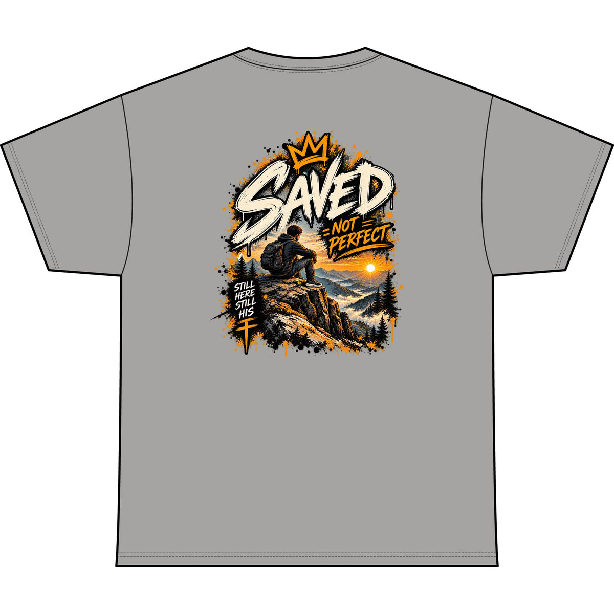 Saved Not Perfect Christian Oversized T-Shirt — Faith Streetwear Tee