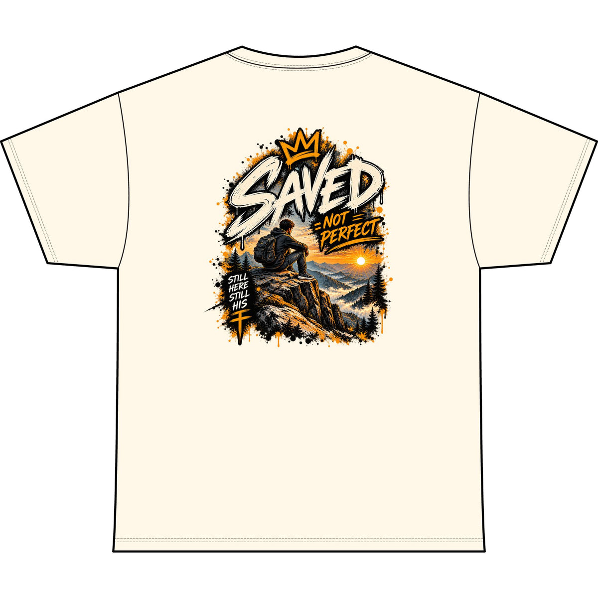 Saved Not Perfect Christian Oversized T-Shirt — Faith Streetwear Tee