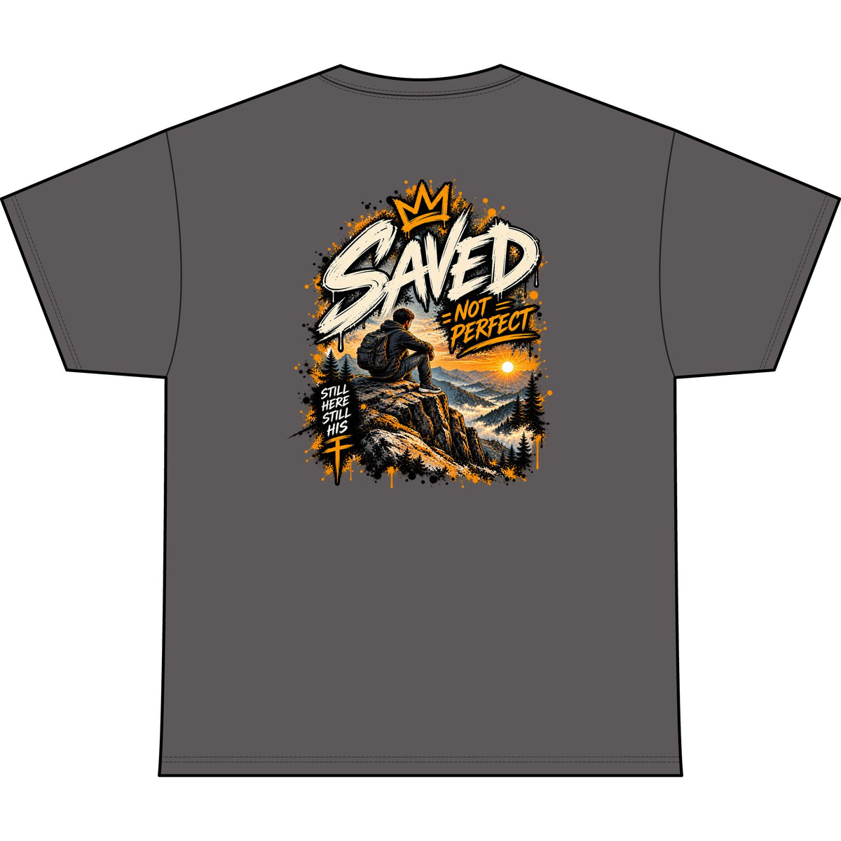 Saved Not Perfect Christian Oversized T-Shirt — Faith Streetwear Tee