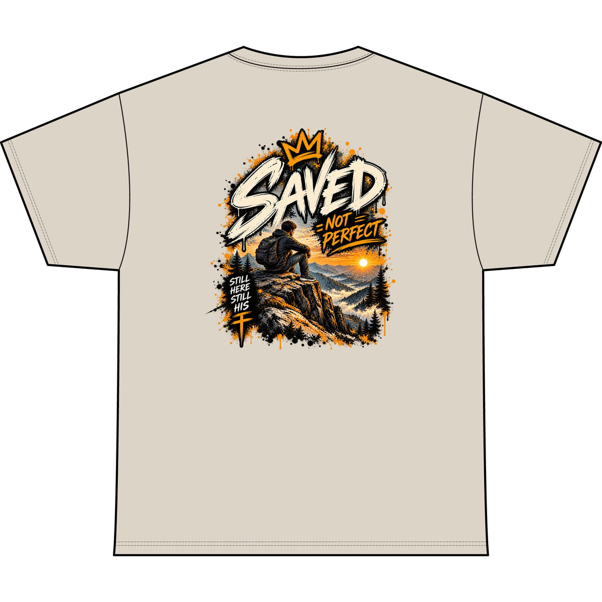 Saved Not Perfect Christian Oversized T-Shirt — Faith Streetwear Tee