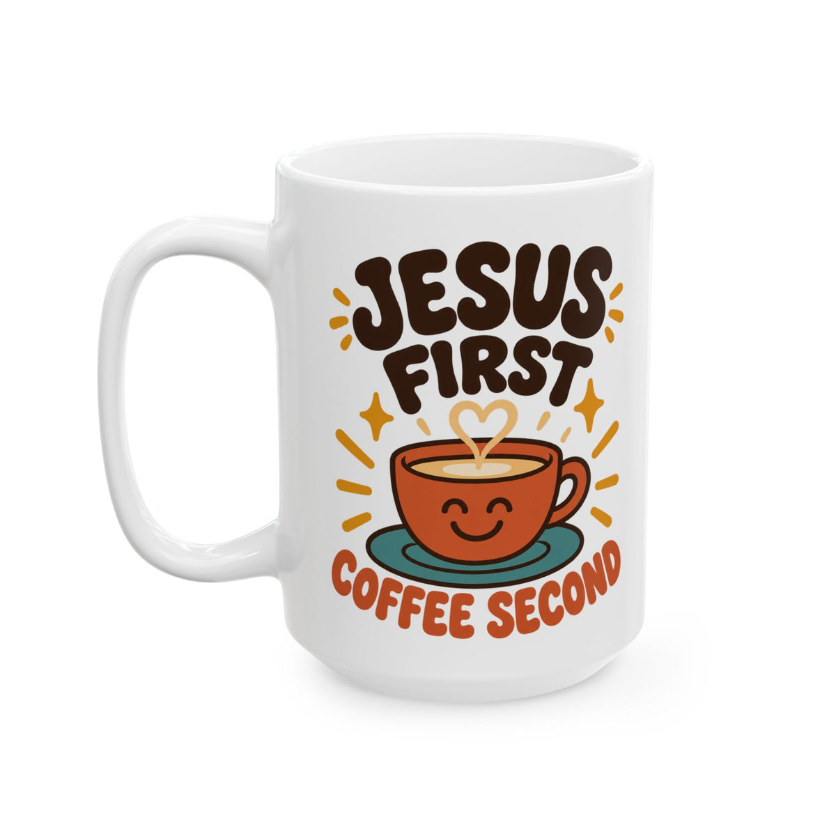 Blessed Brew Ceramic Mug — "Blessed & Highly Caffeinated" Coffee Cup (11oz/15oz)