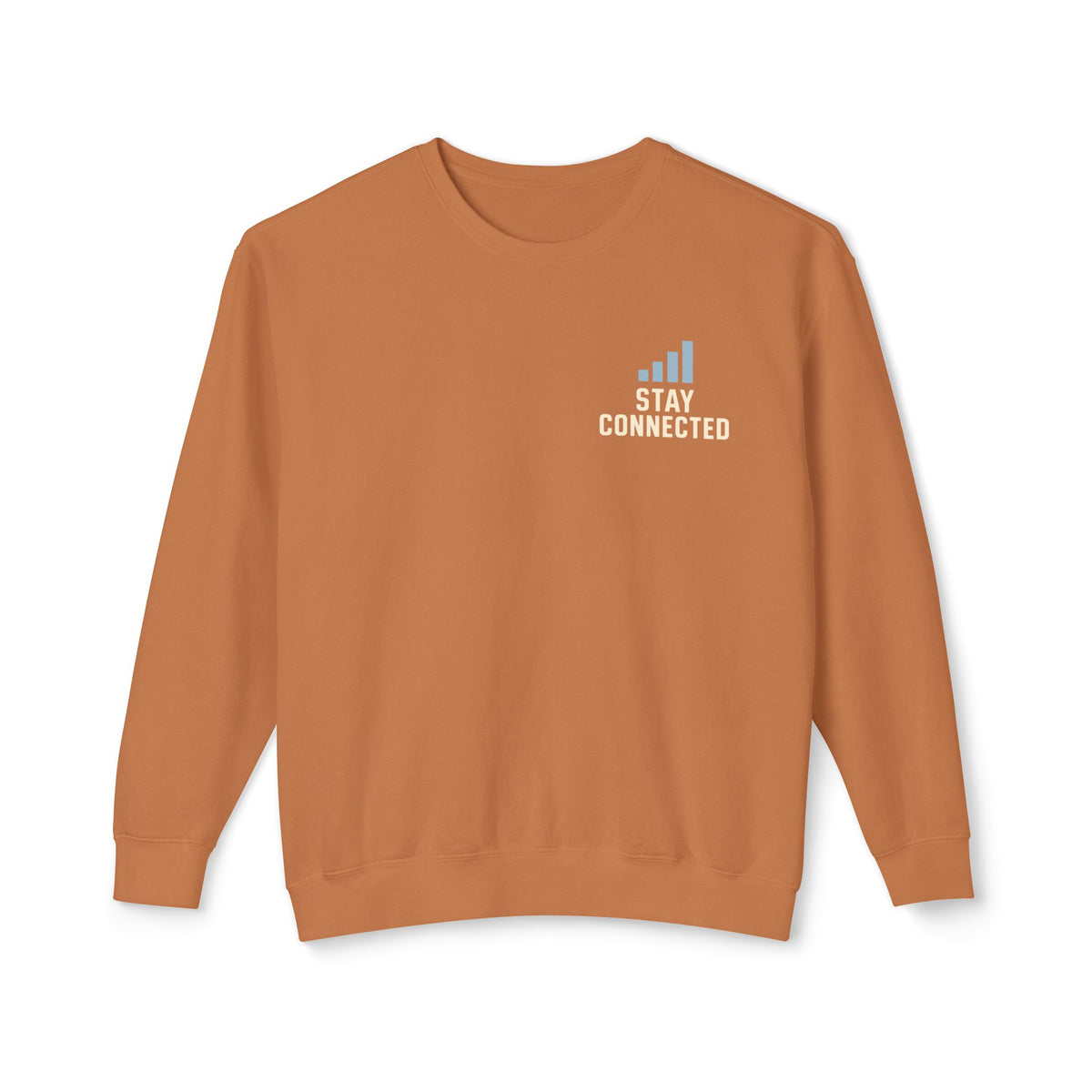 Faith Over Feed Crewneck Sweatshirt — "Stay Connected" Christian Graphic Crew