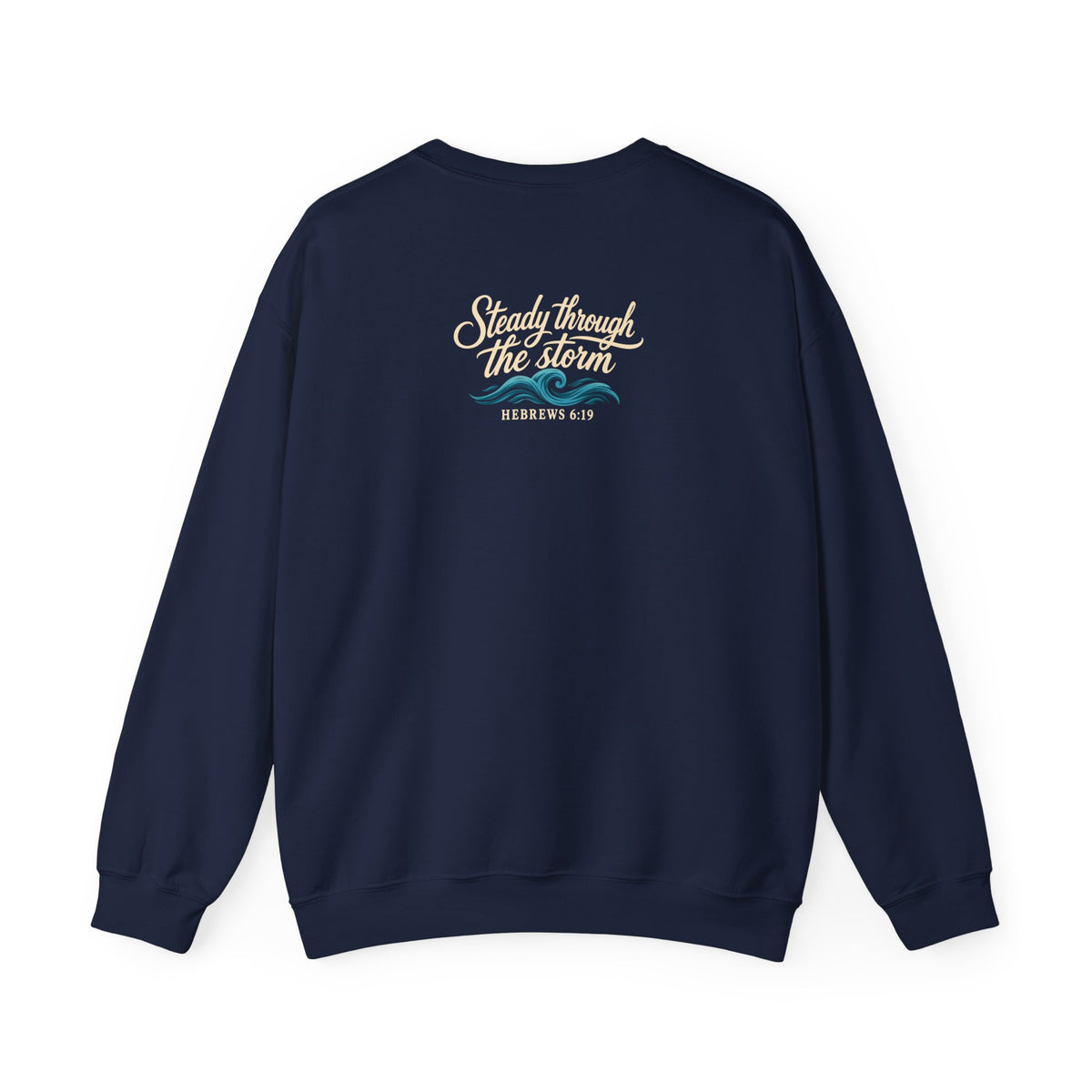 Anchored in Hope Crewneck Sweatshirt — Nautical Anchor Christian Faith Design