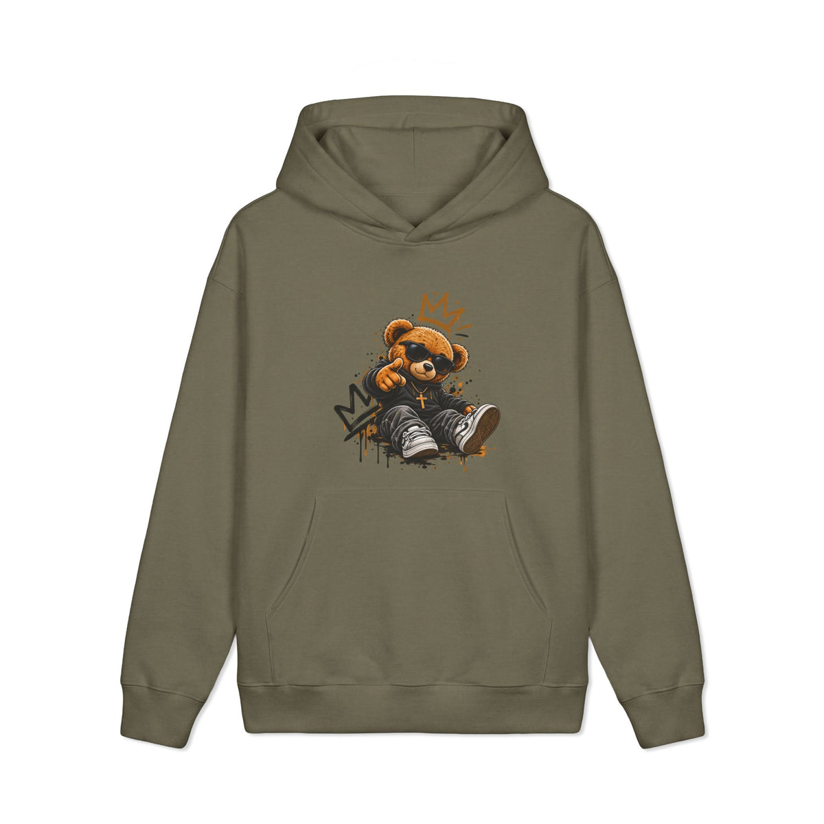 Teddy Bear Cross Hoodie — Christian Urban Streetwear Pullover