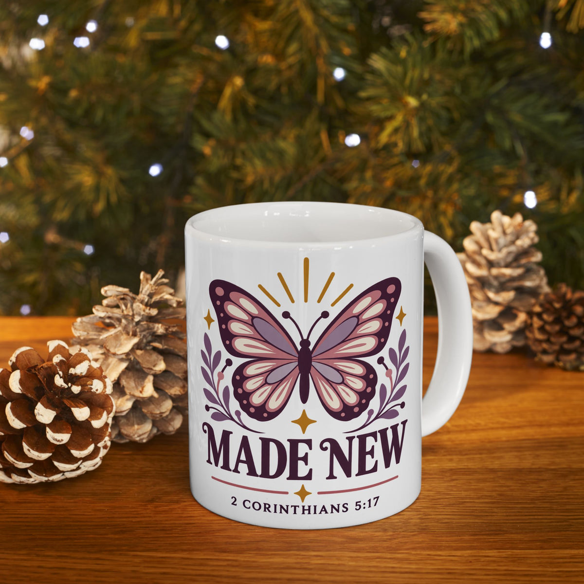 Forgiven Not Perfect Ceramic Mug — Inspirational Butterfly Coffee Cup (11oz, 15oz)