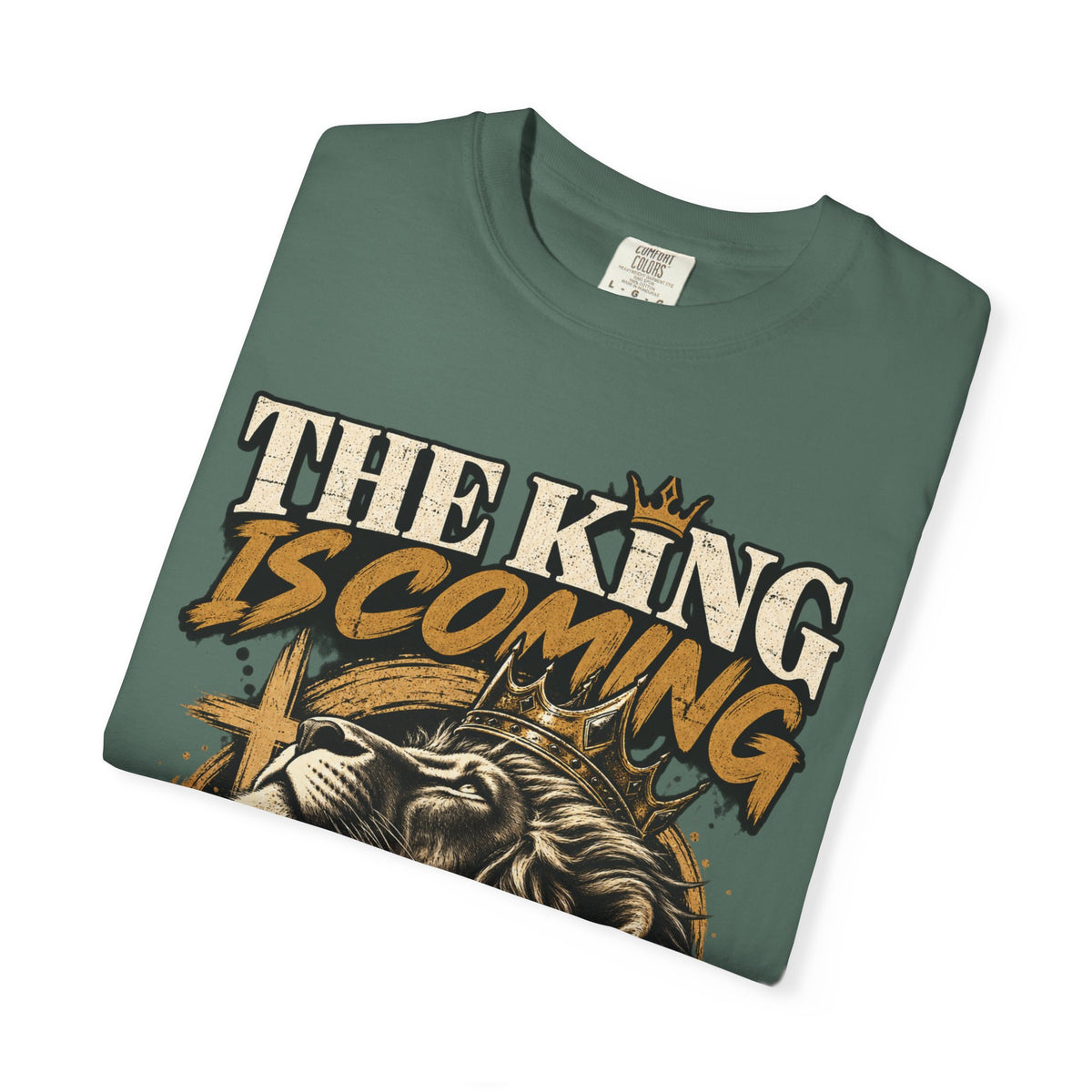 Christian Lion T-Shirt – The King Is Coming – Lion of Judah Faith Shirt