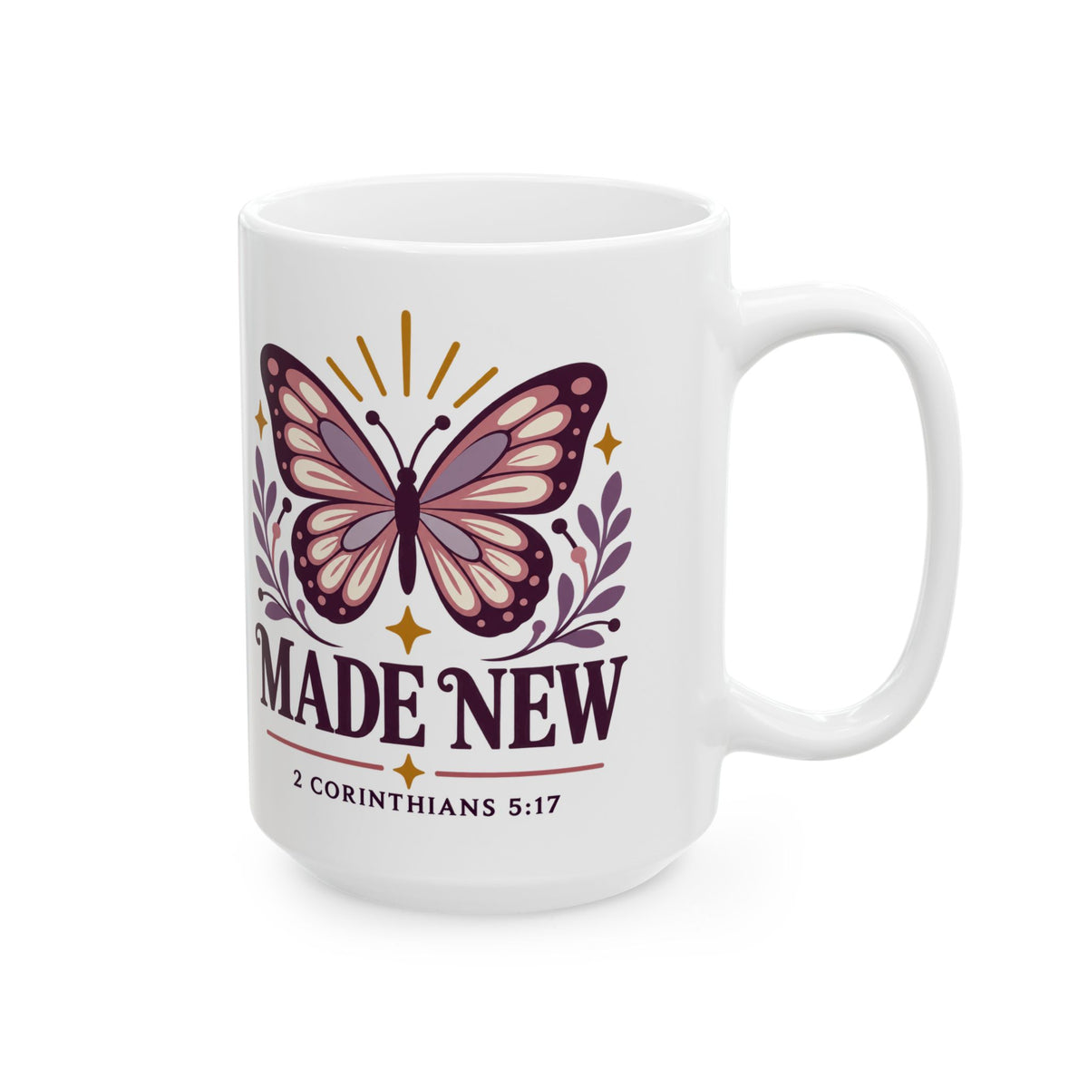 Forgiven Not Perfect Ceramic Mug — Inspirational Butterfly Coffee Cup (11oz, 15oz)