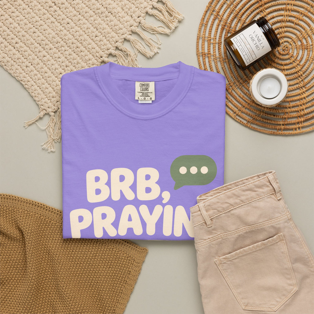 BRB, Praying T-Shirt — Christian Faith Graphic Tee (God Is Listening)