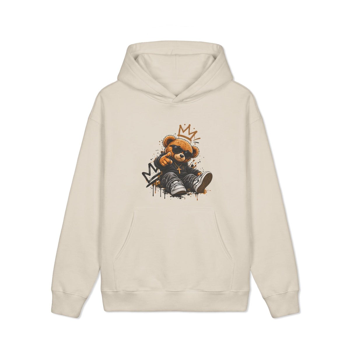 Teddy Bear Cross Hoodie — Christian Urban Streetwear Pullover