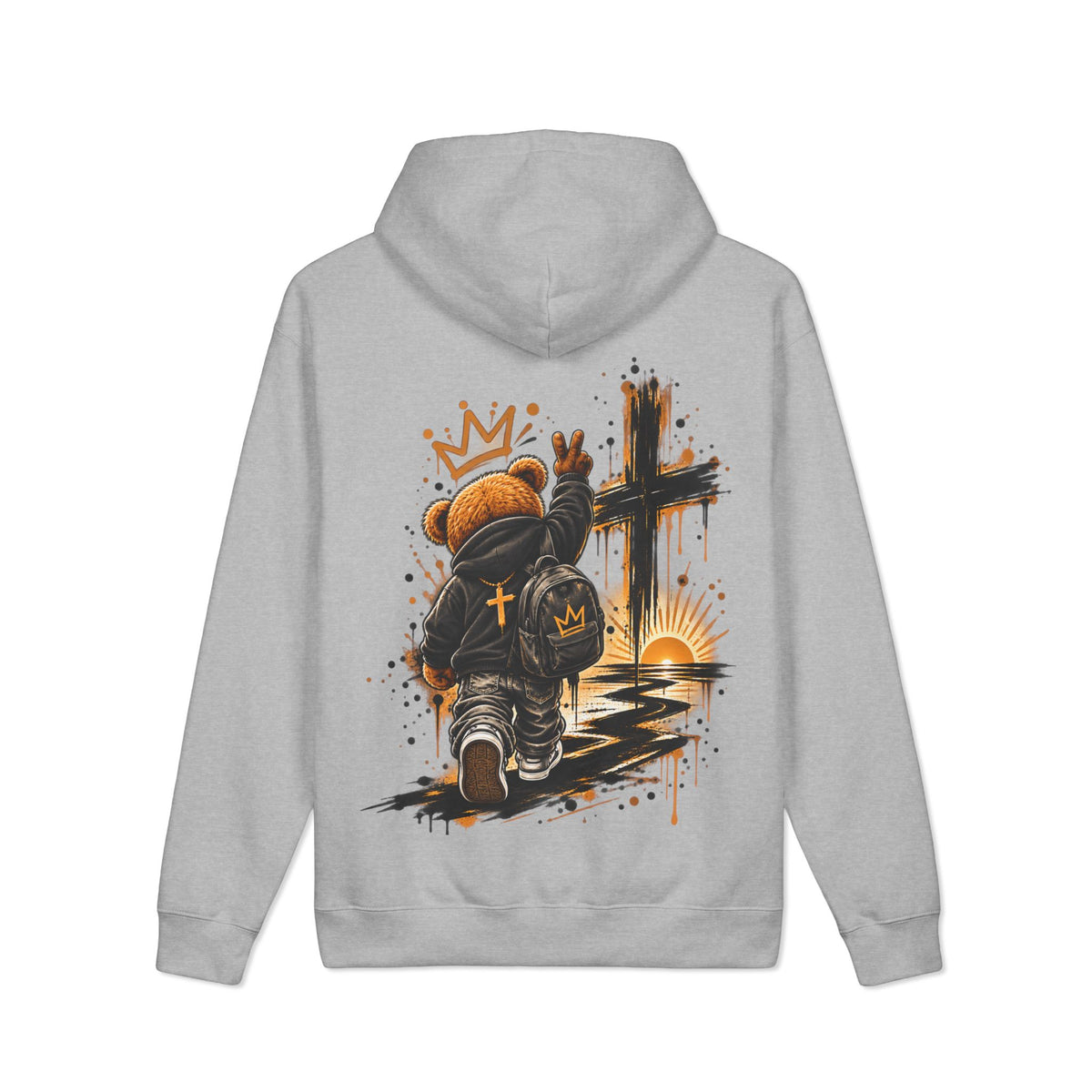 Teddy Bear Cross Hoodie — Christian Urban Streetwear Pullover