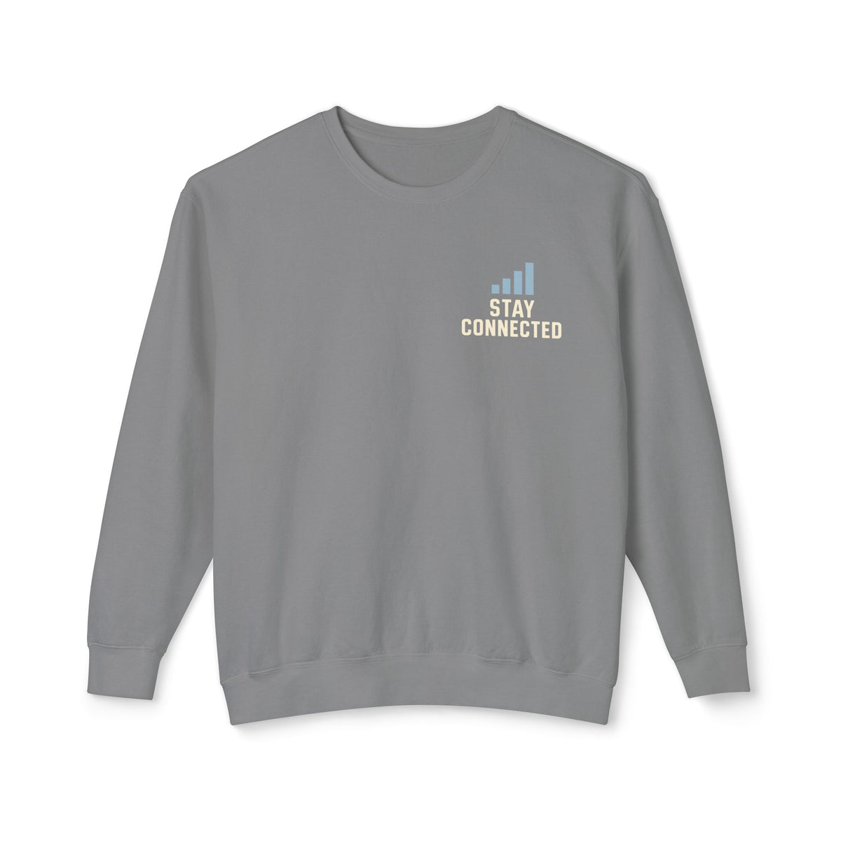 Faith Over Feed Crewneck Sweatshirt — "Stay Connected" Christian Graphic Crew