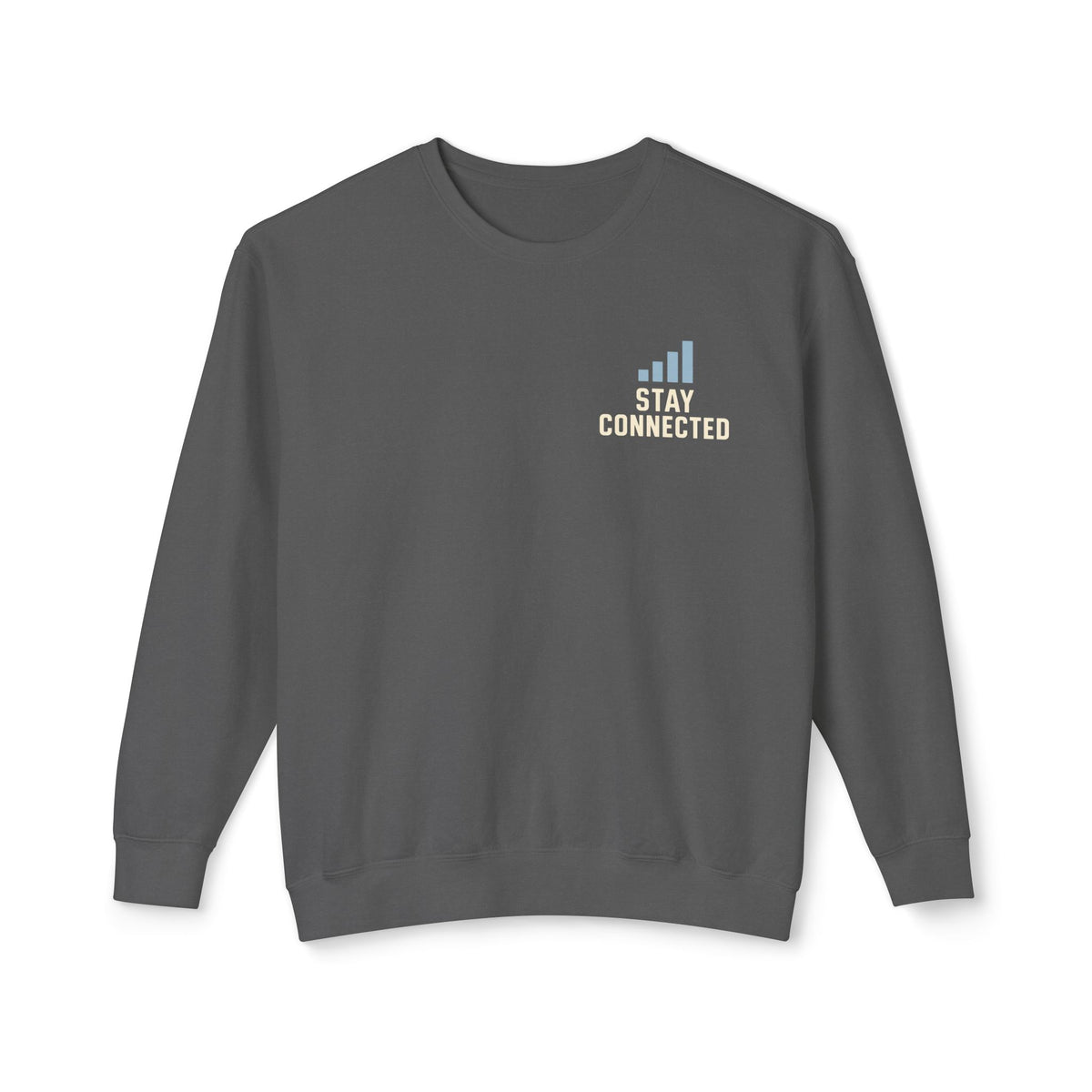 Faith Over Feed Crewneck Sweatshirt — "Stay Connected" Christian Graphic Crew