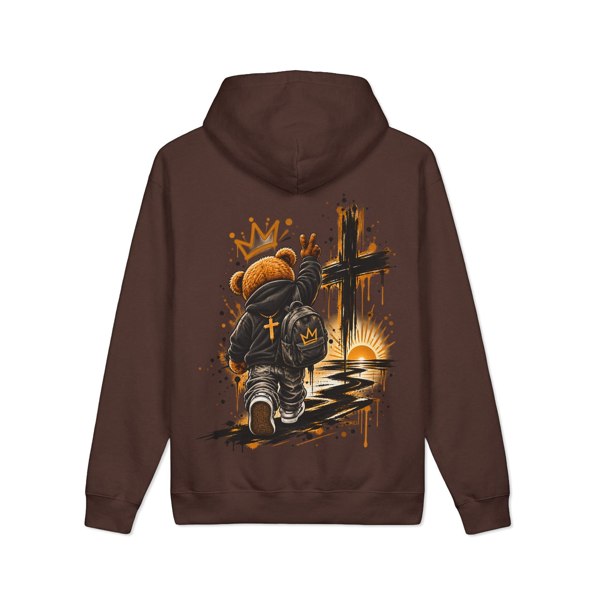 Teddy Bear Cross Hoodie — Christian Urban Streetwear Pullover
