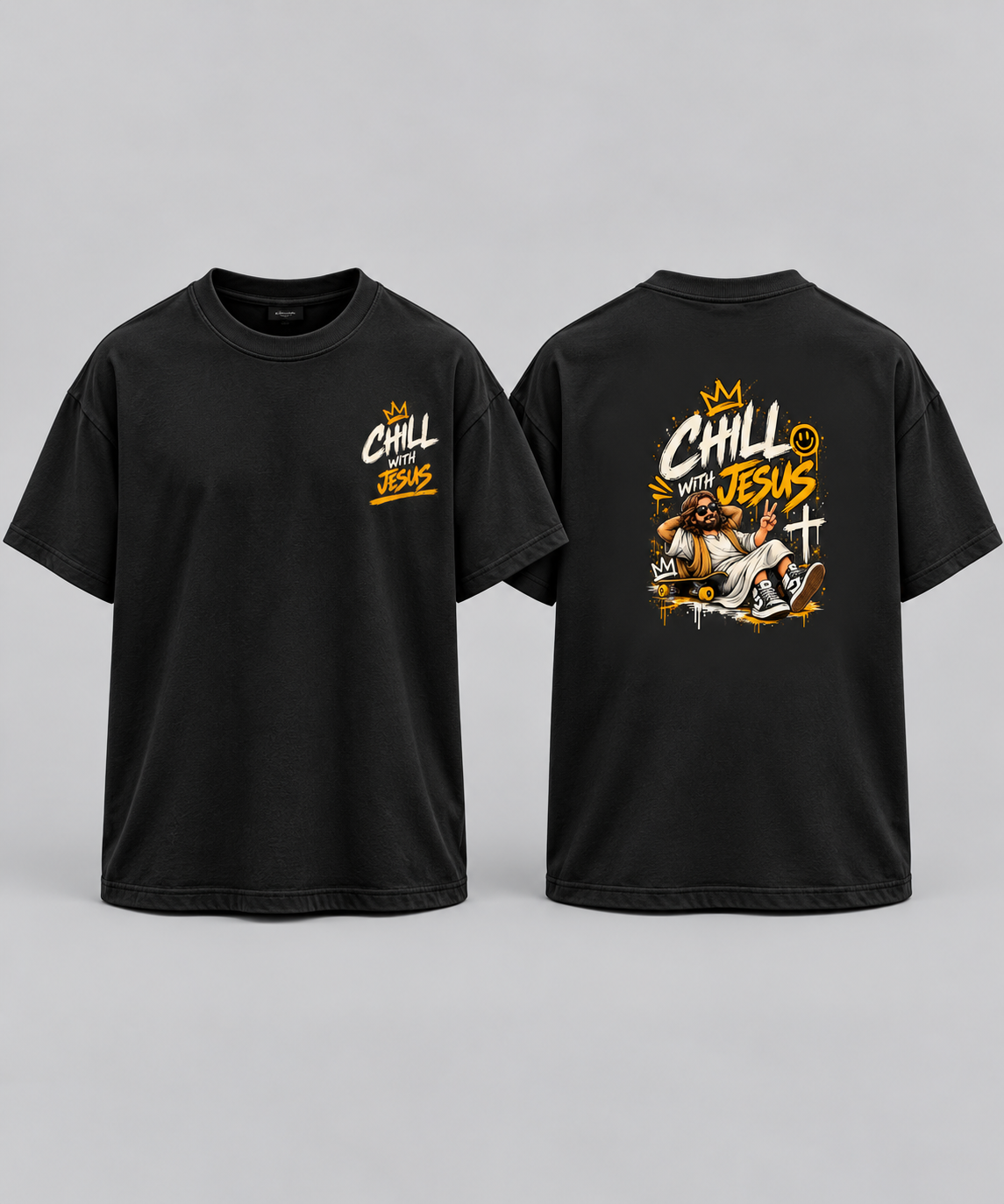 Chill With Jesus Oversized Christian T-Shirt