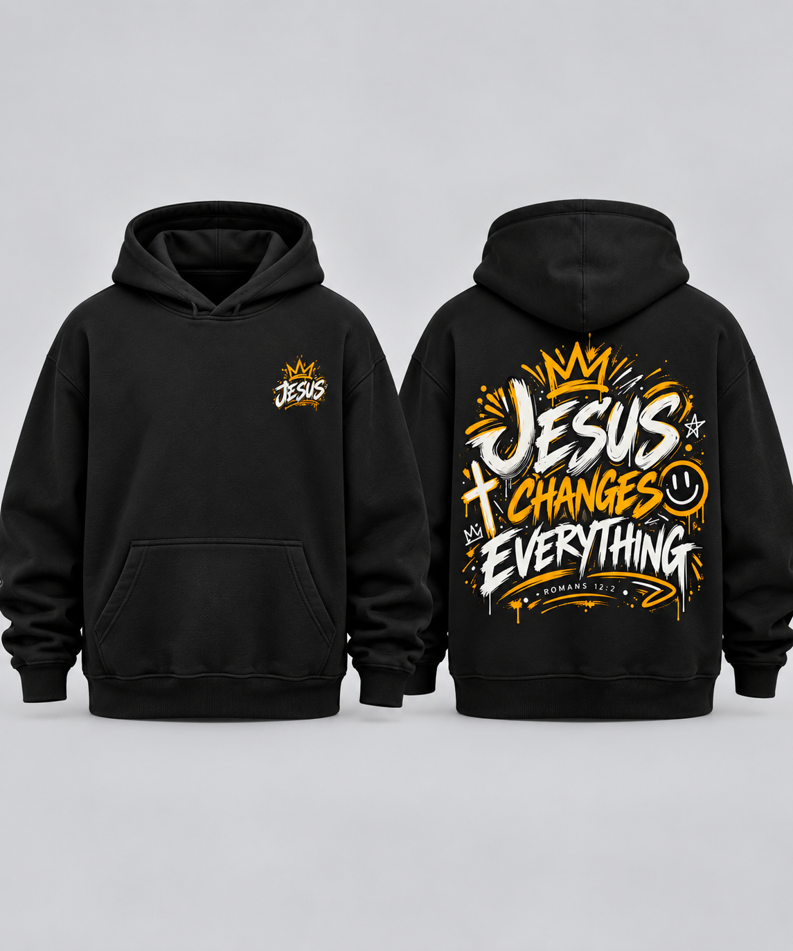 Jesus Changes Everything Hoodie — Christian Faith Graphic Hoodie