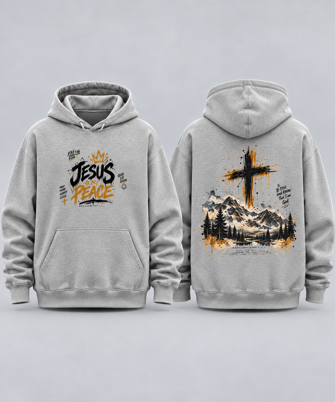 Jesus is My Peace Hoodie — Faith Cross Mountain Pullover