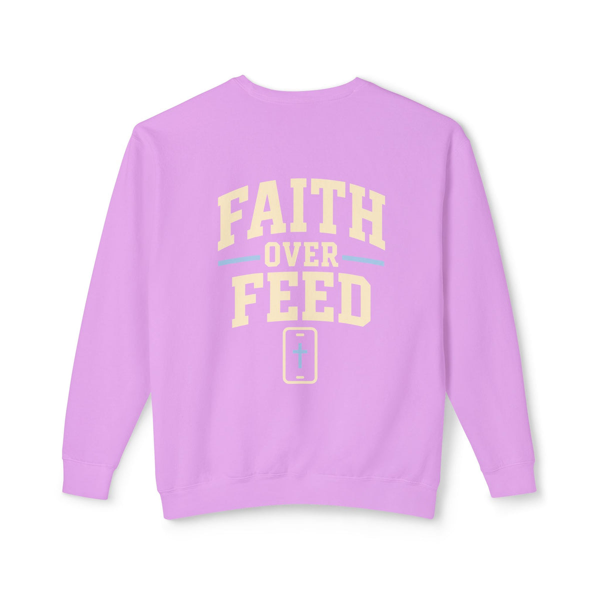 Faith Over Feed Crewneck Sweatshirt — "Stay Connected" Christian Graphic Crew