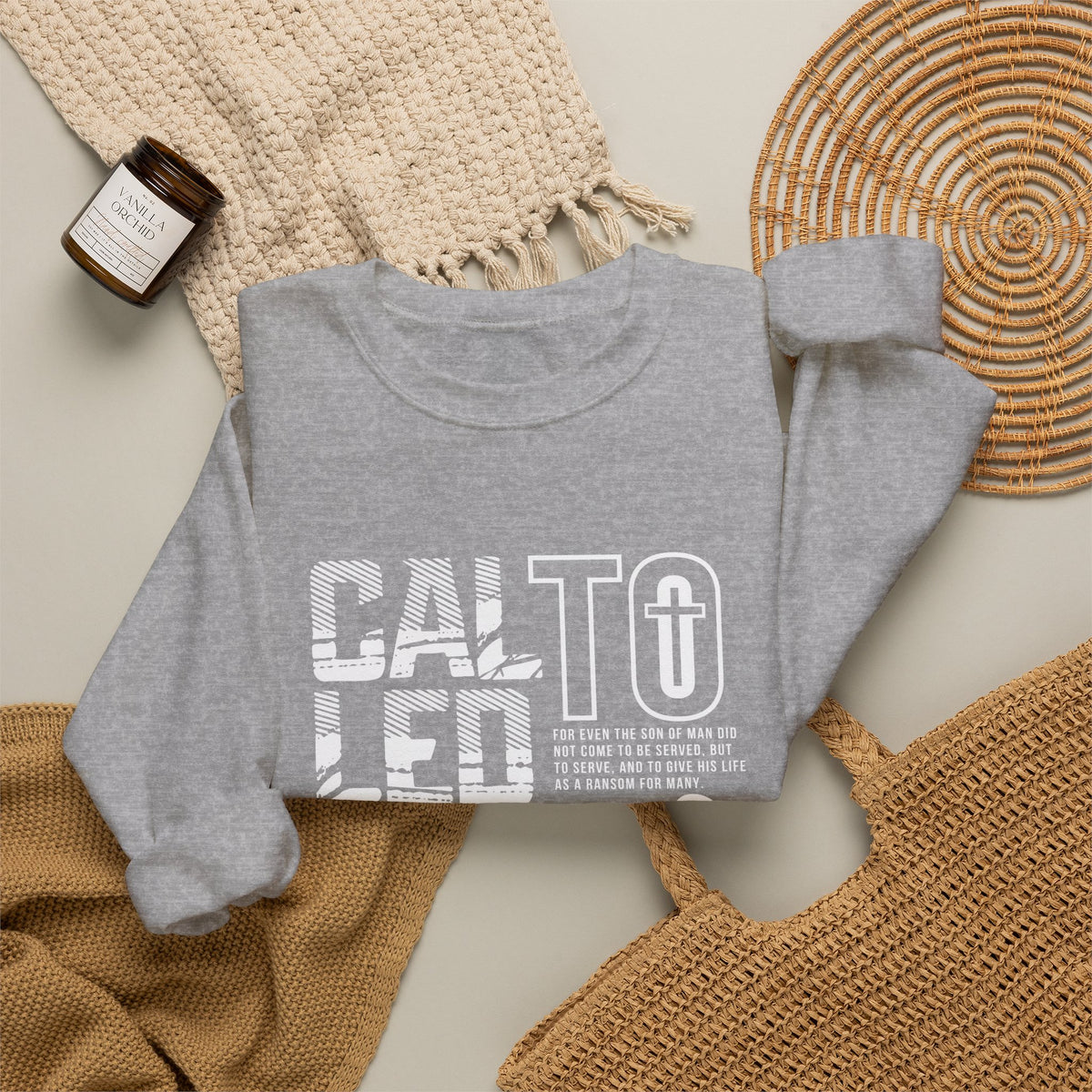 Christian Sweatshirt – Called to Lead & Serve – Mark 10:45 – Faith Pullover