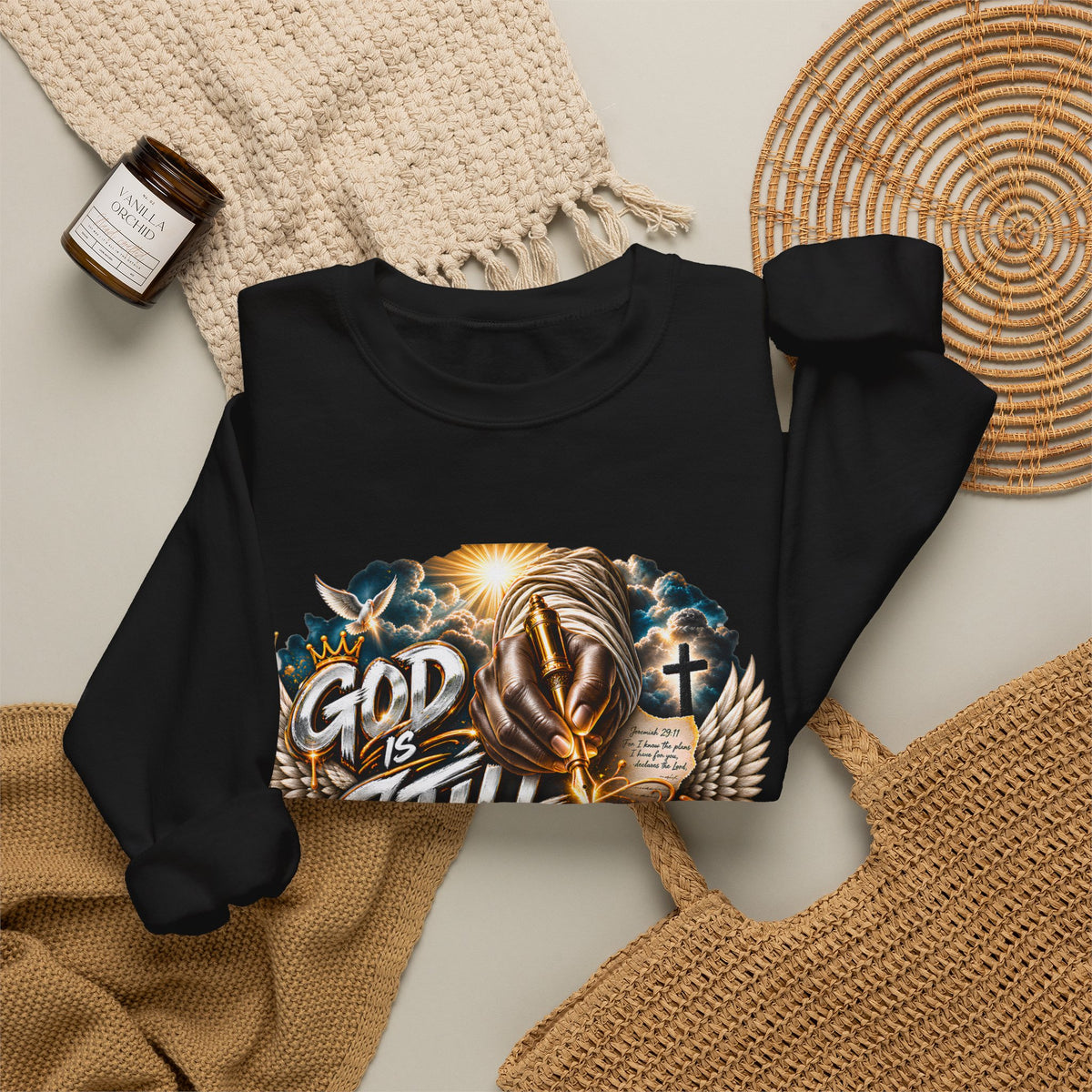 Religious Sweatshirt — "God Is Still Writing My Story" Inspirational Crewneck