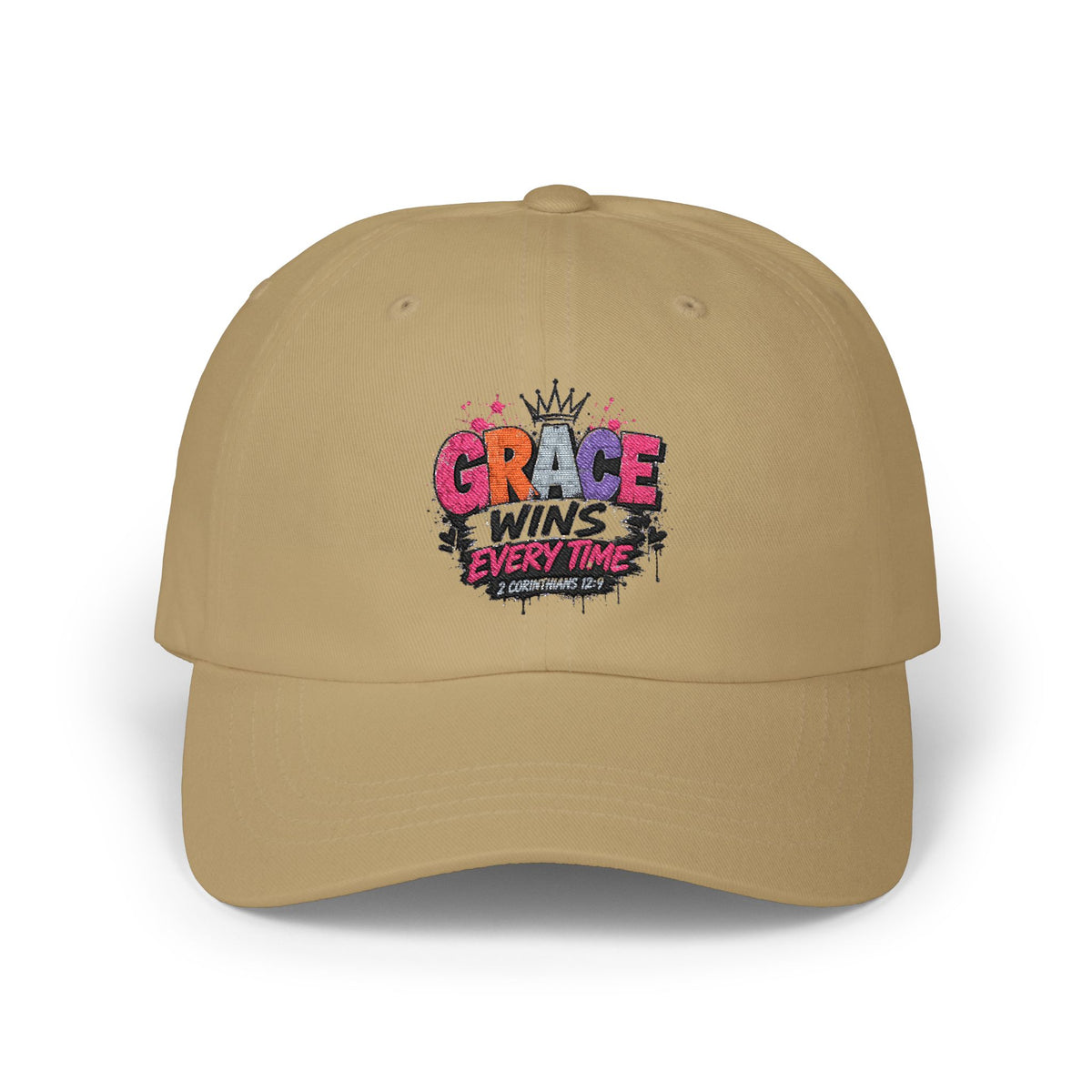 Christian Cap – Grace Wins Every Time – Faith Embroidered Style Hat