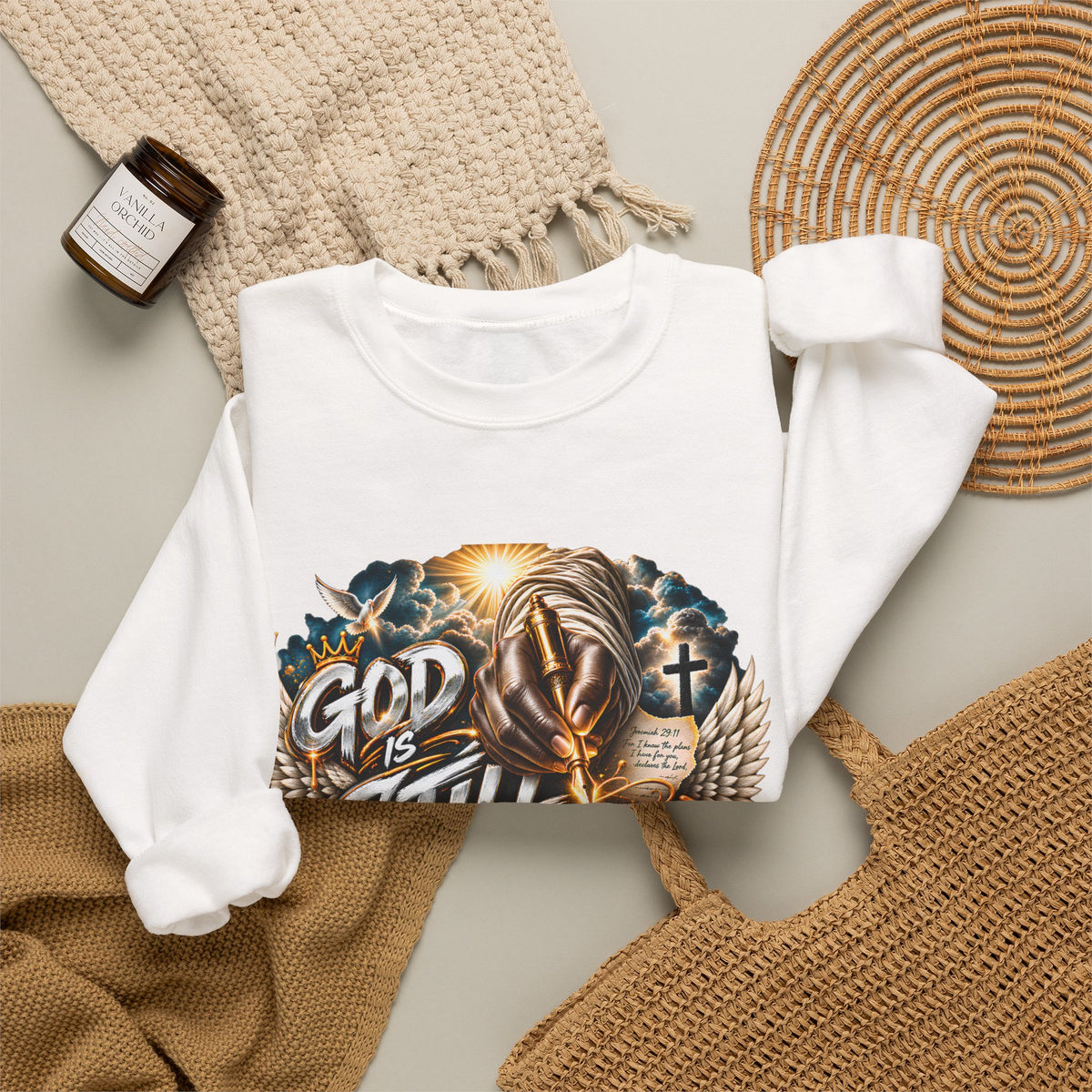 Religious Sweatshirt — "God Is Still Writing My Story" Inspirational Crewneck