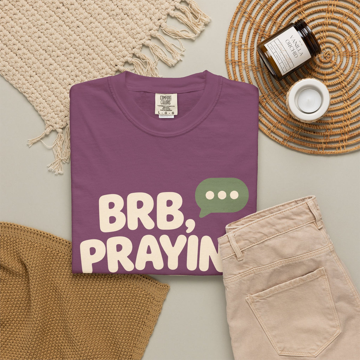 BRB, Praying T-Shirt — Christian Faith Graphic Tee (God Is Listening)
