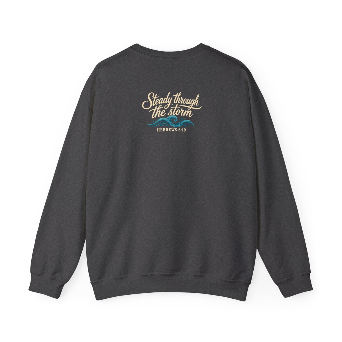 Anchored in Hope Crewneck Sweatshirt — Nautical Anchor Christian Faith Design