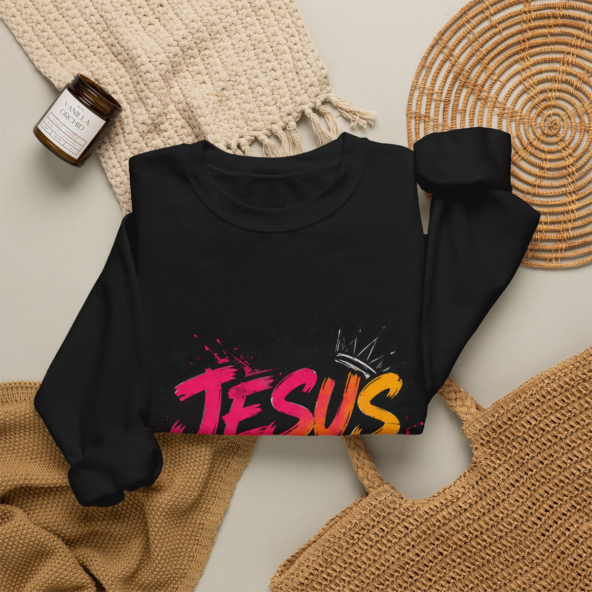Christian Sweatshirt – Jesus My Savior My Strength – Psalm 28:7 Faith Pullover