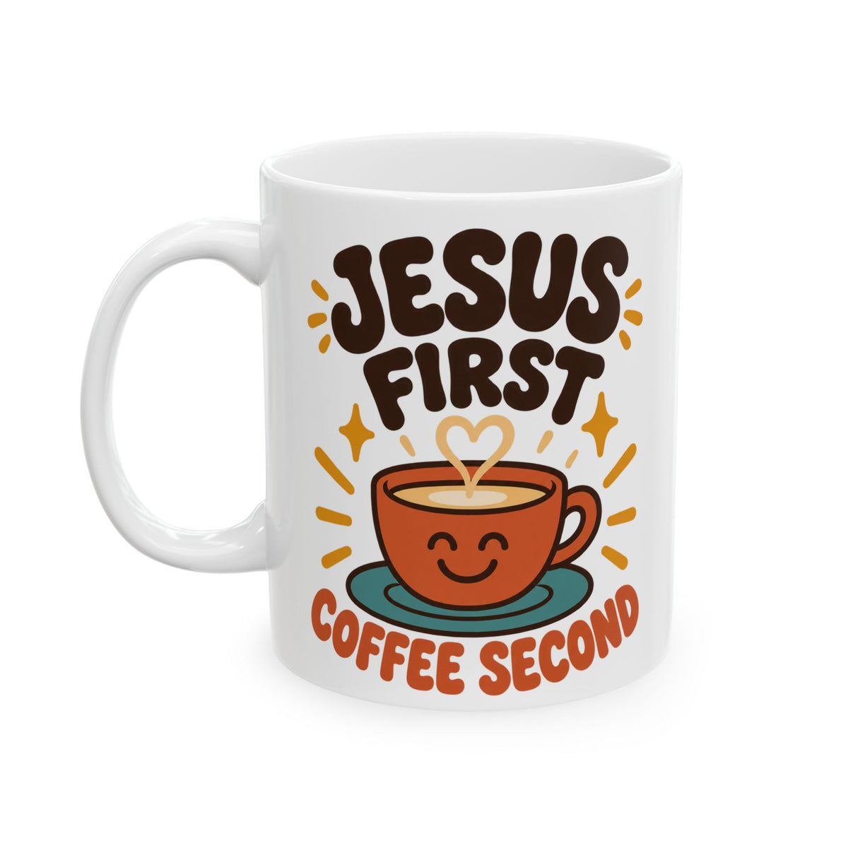 Blessed Brew Ceramic Mug — "Blessed & Highly Caffeinated" Coffee Cup (11oz/15oz)