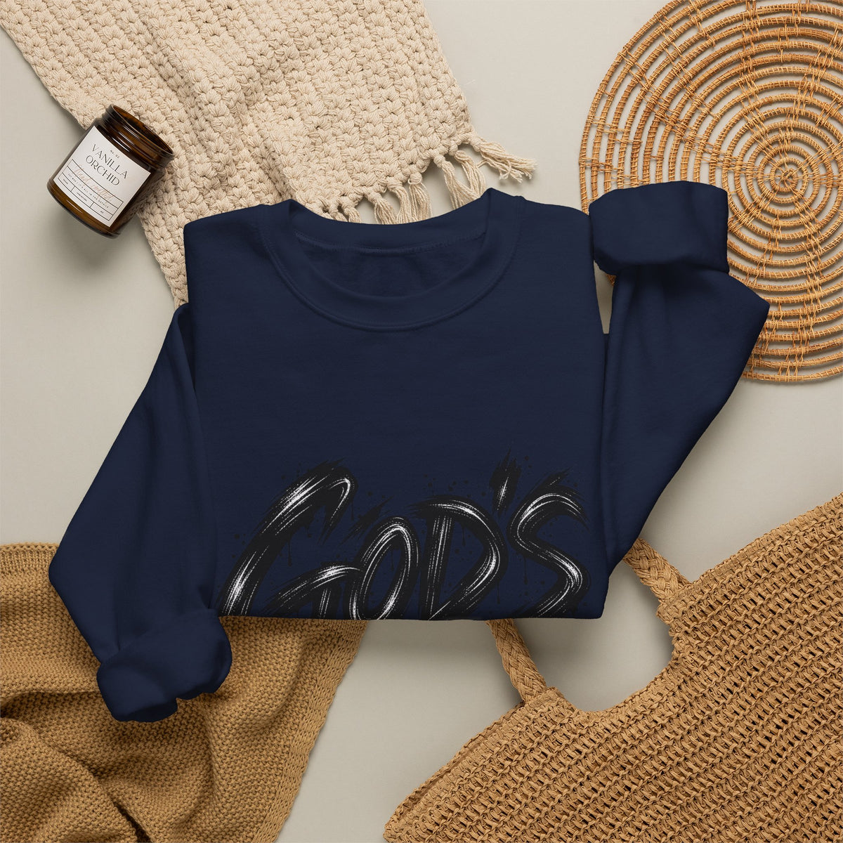God's Plan Crewneck Sweatshirt — Bold Script Faith Graphic