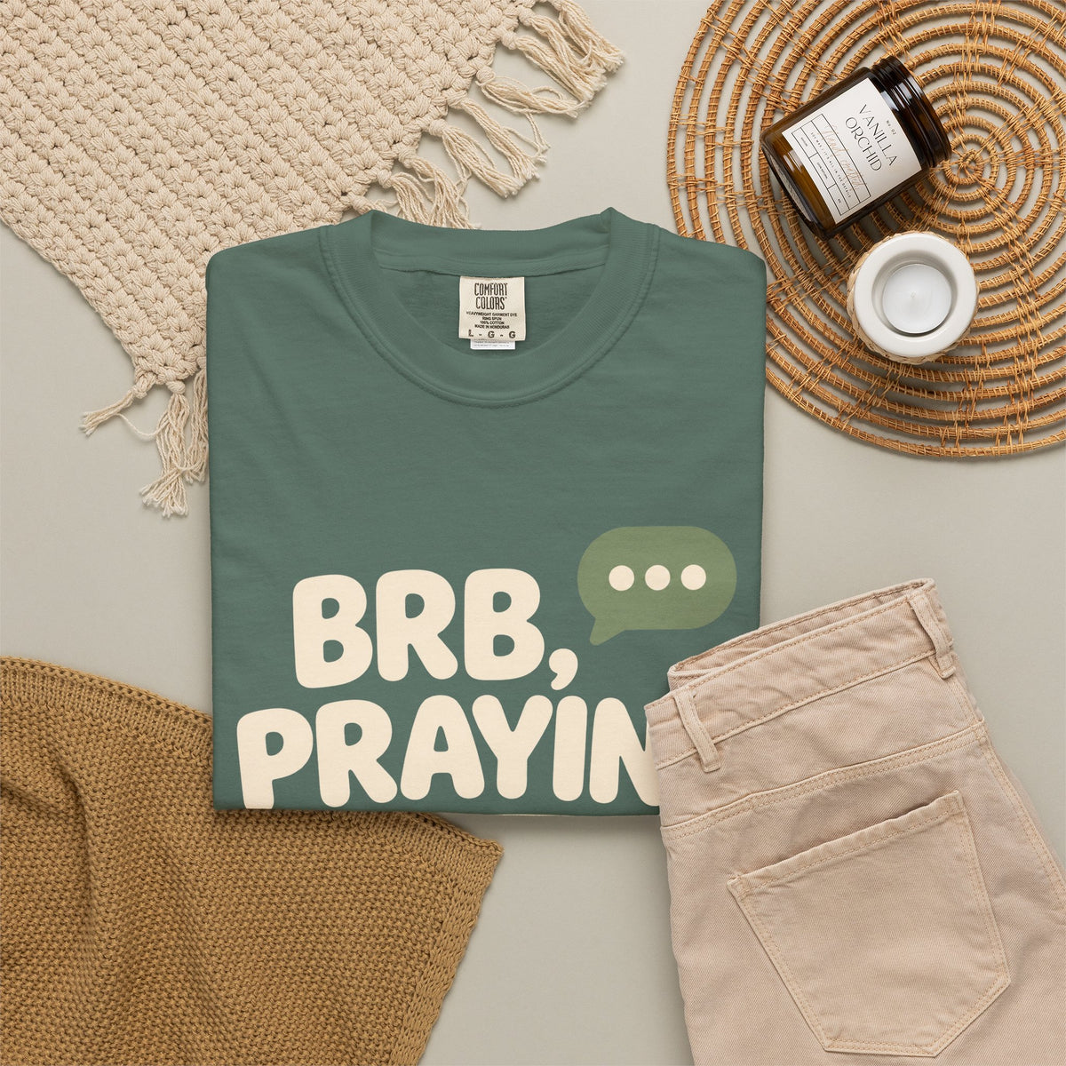 BRB, Praying T-Shirt — Christian Faith Graphic Tee (God Is Listening)