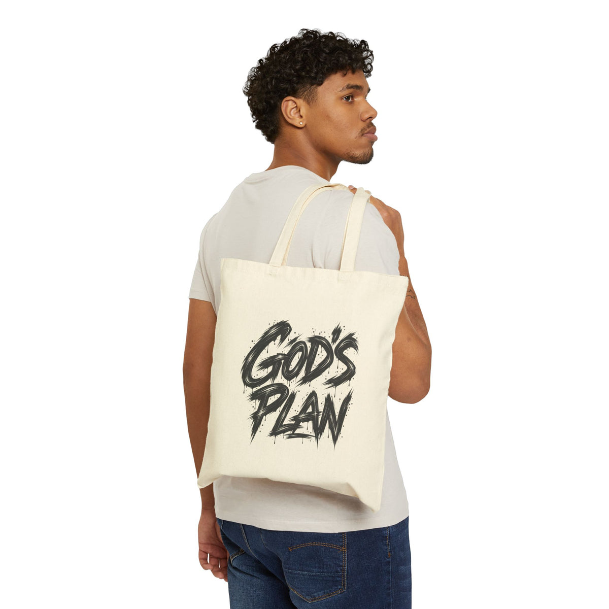 God's Plan Canvas Tote Bag — Religious Scripture Quote Eco Shopper