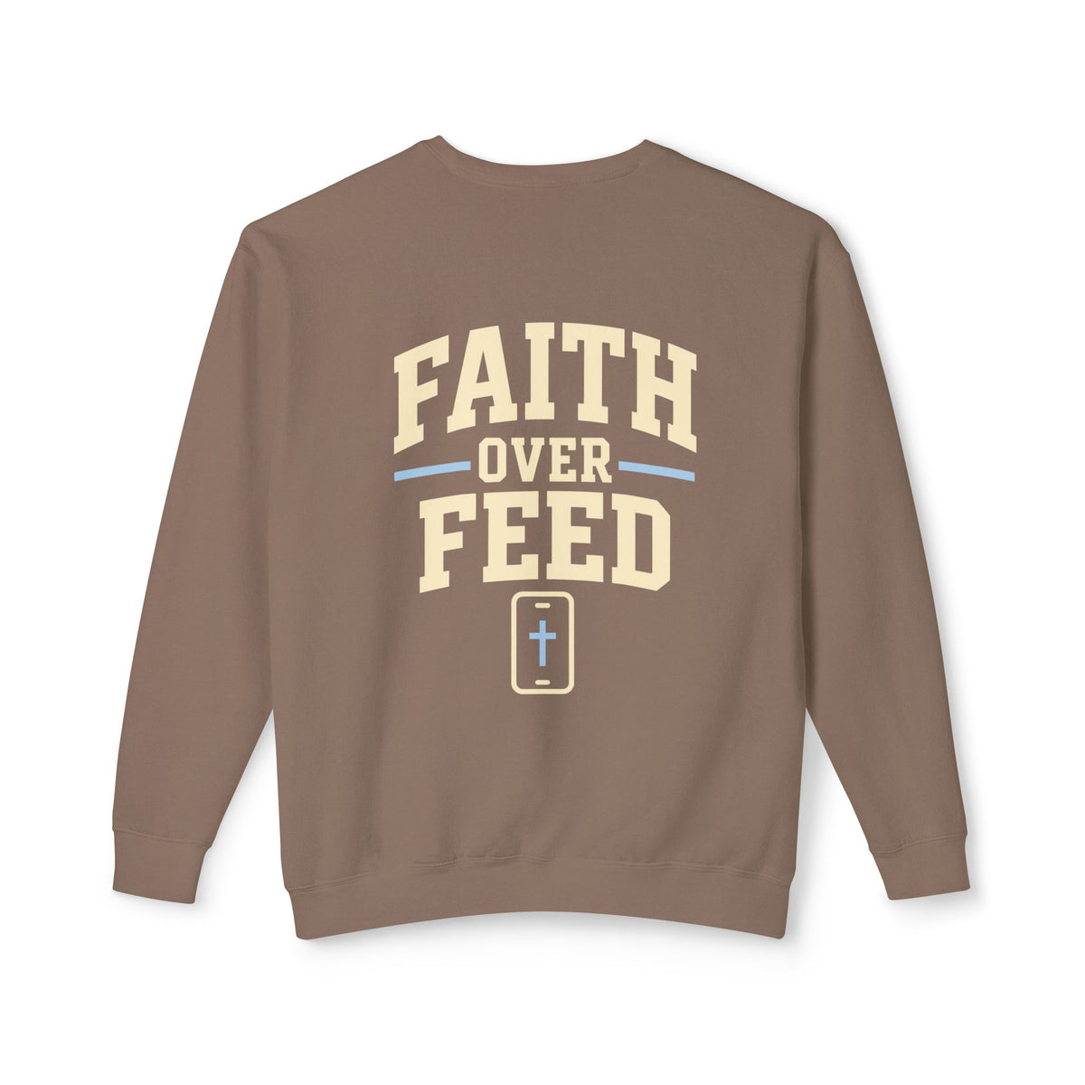 Faith Over Feed Crewneck Sweatshirt — "Stay Connected" Christian Graphic Crew