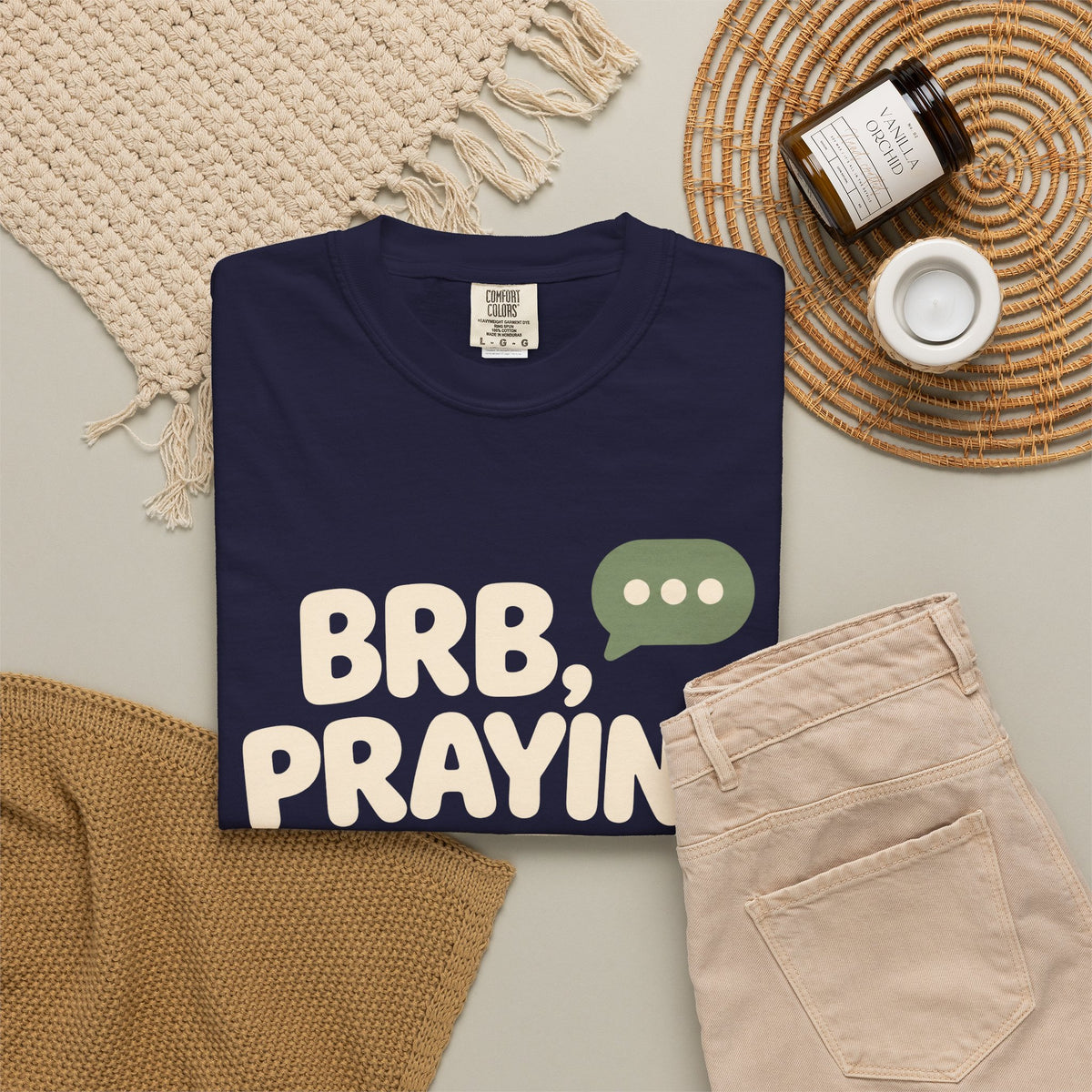 BRB, Praying T-Shirt — Christian Faith Graphic Tee (God Is Listening)