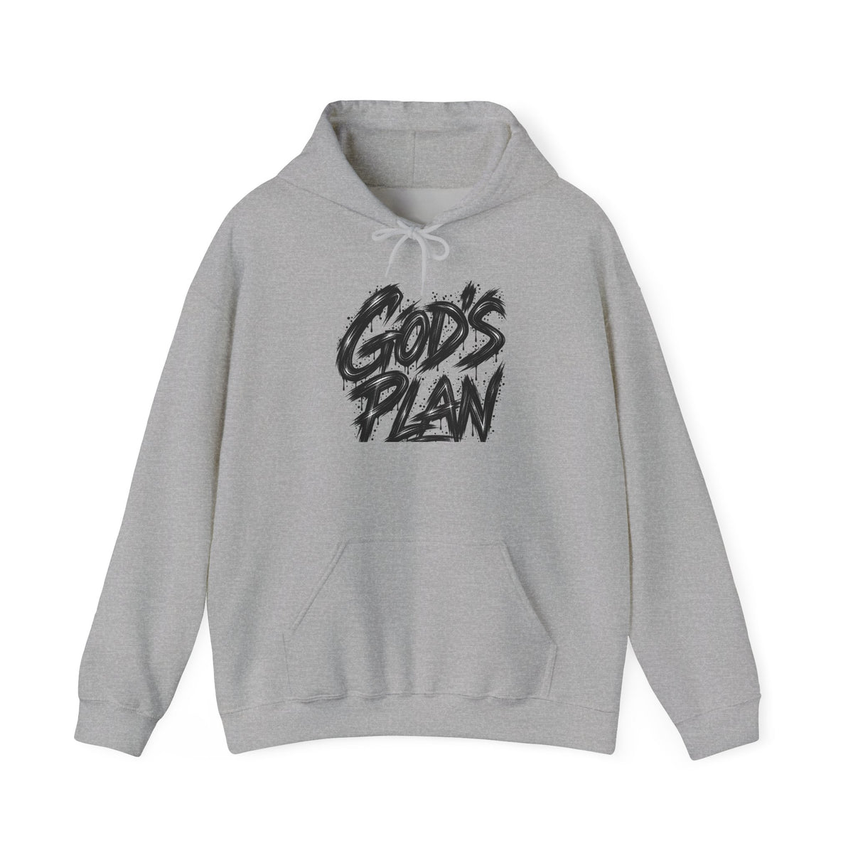 God's Plan Hoodie — Bold Brush Script Faith Pullover