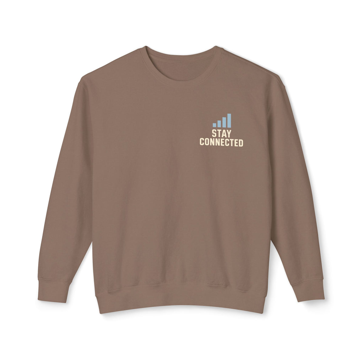 Faith Over Feed Crewneck Sweatshirt — "Stay Connected" Christian Graphic Crew