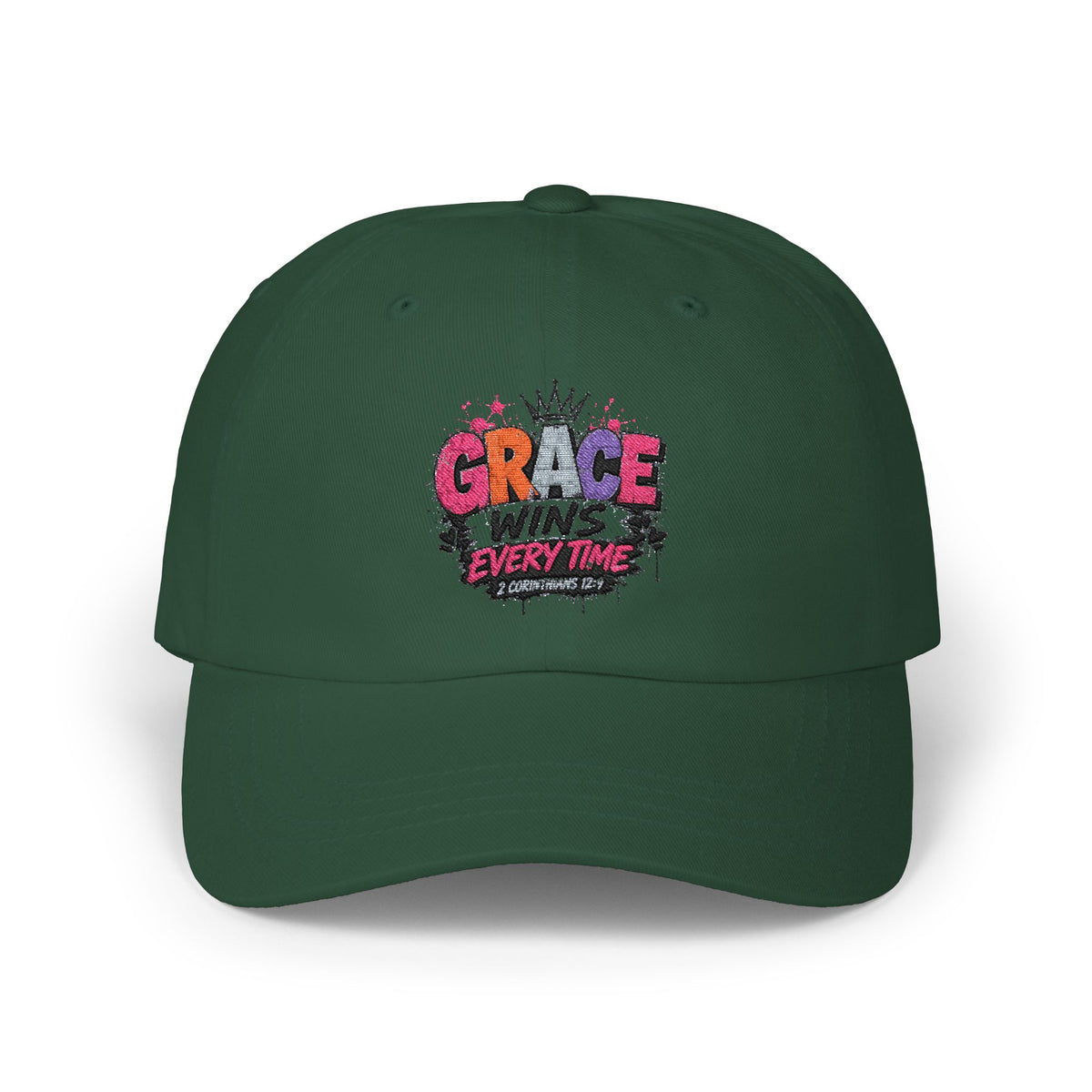 Christian Cap – Grace Wins Every Time – Faith Embroidered Style Hat