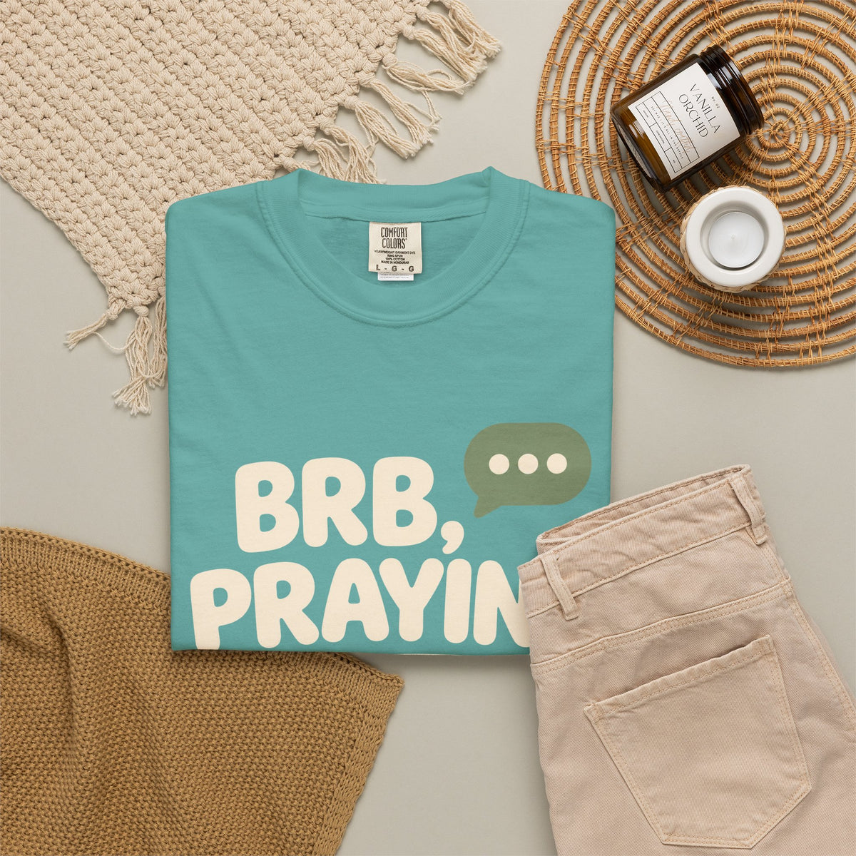 BRB, Praying T-Shirt — Christian Faith Graphic Tee (God Is Listening)