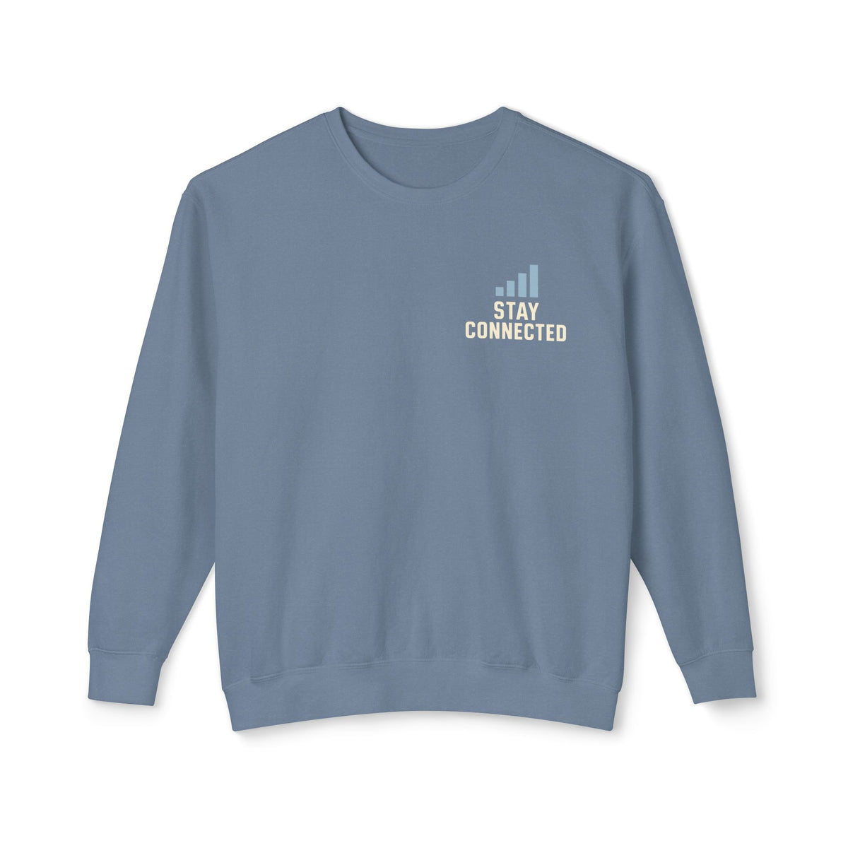 Faith Over Feed Crewneck Sweatshirt — "Stay Connected" Christian Graphic Crew