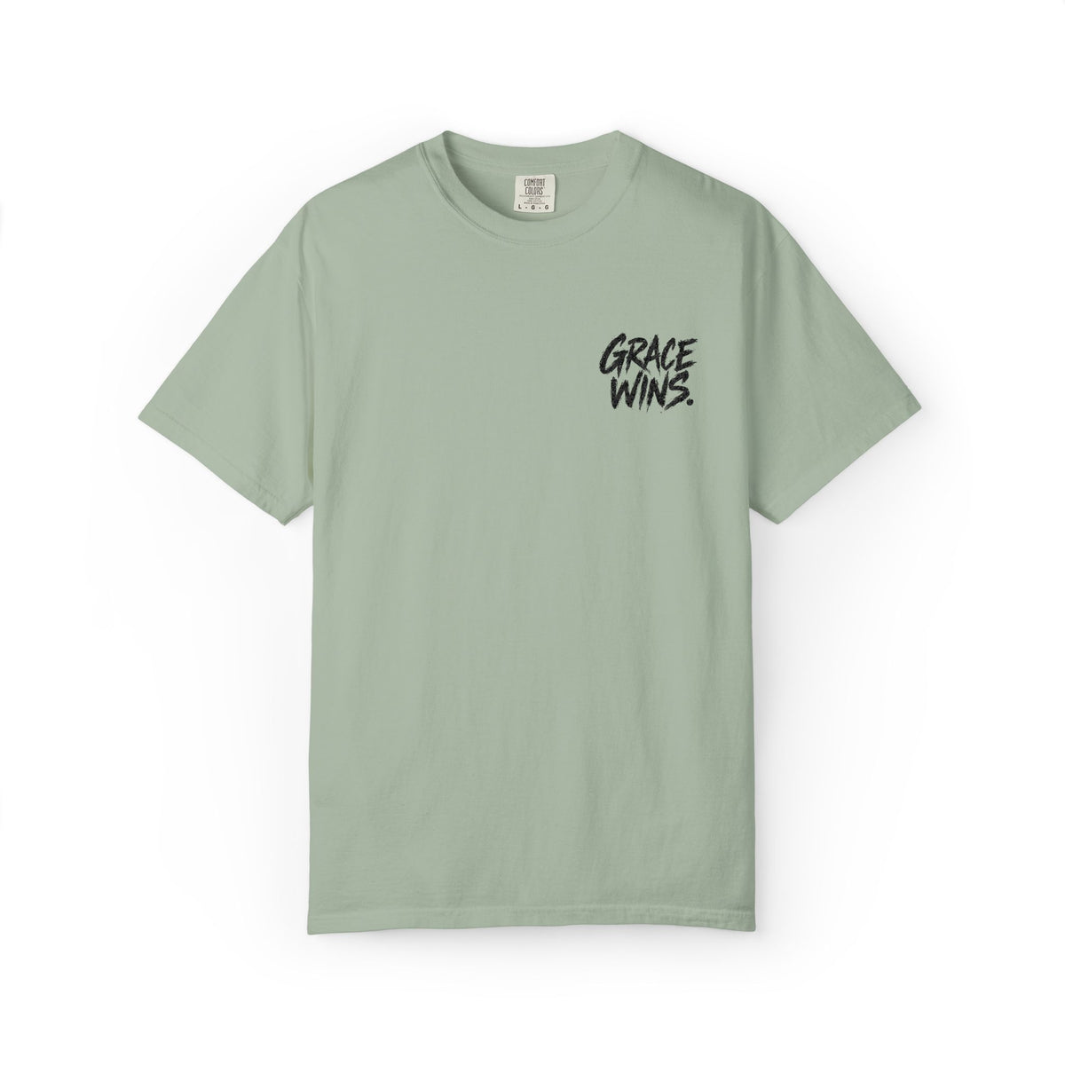 Grace Wins T-Shirt — Inspirational Script Chest Tee